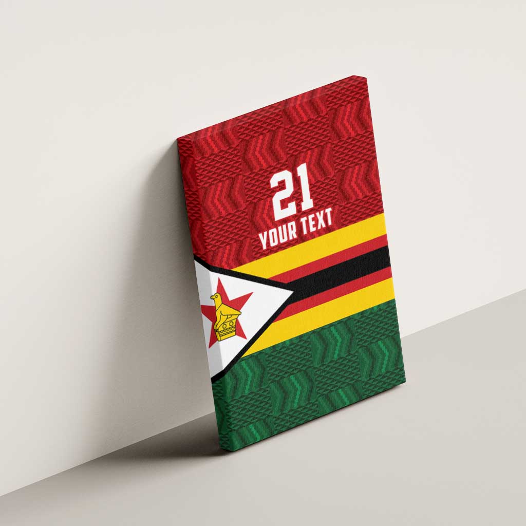 Custom Africa Cricket Zimbabwe Canvas Wall Art Zimbabwean Pattern Flag Motif - African Pride