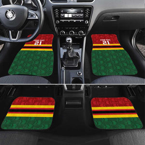 Custom Africa Cricket Zimbabwe Car Mats Zimbabwean Pattern Flag Motif - African Pride