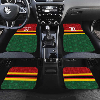 Custom Africa Cricket Zimbabwe Car Mats Zimbabwean Pattern Flag Motif - African Pride