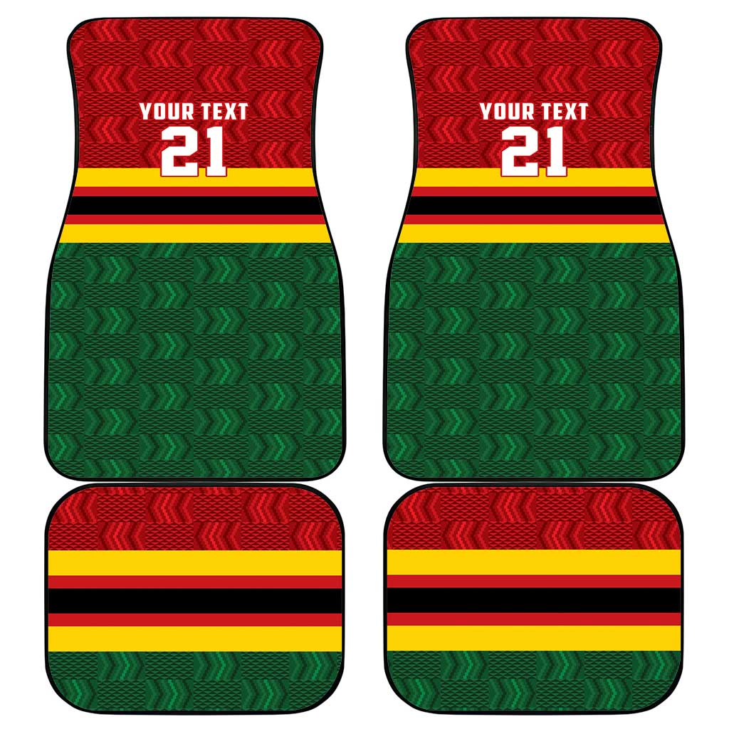Custom Africa Cricket Zimbabwe Car Mats Zimbabwean Pattern Flag Motif - African Pride