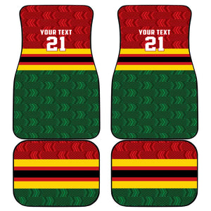 Custom Africa Cricket Zimbabwe Car Mats Zimbabwean Pattern Flag Motif - African Pride
