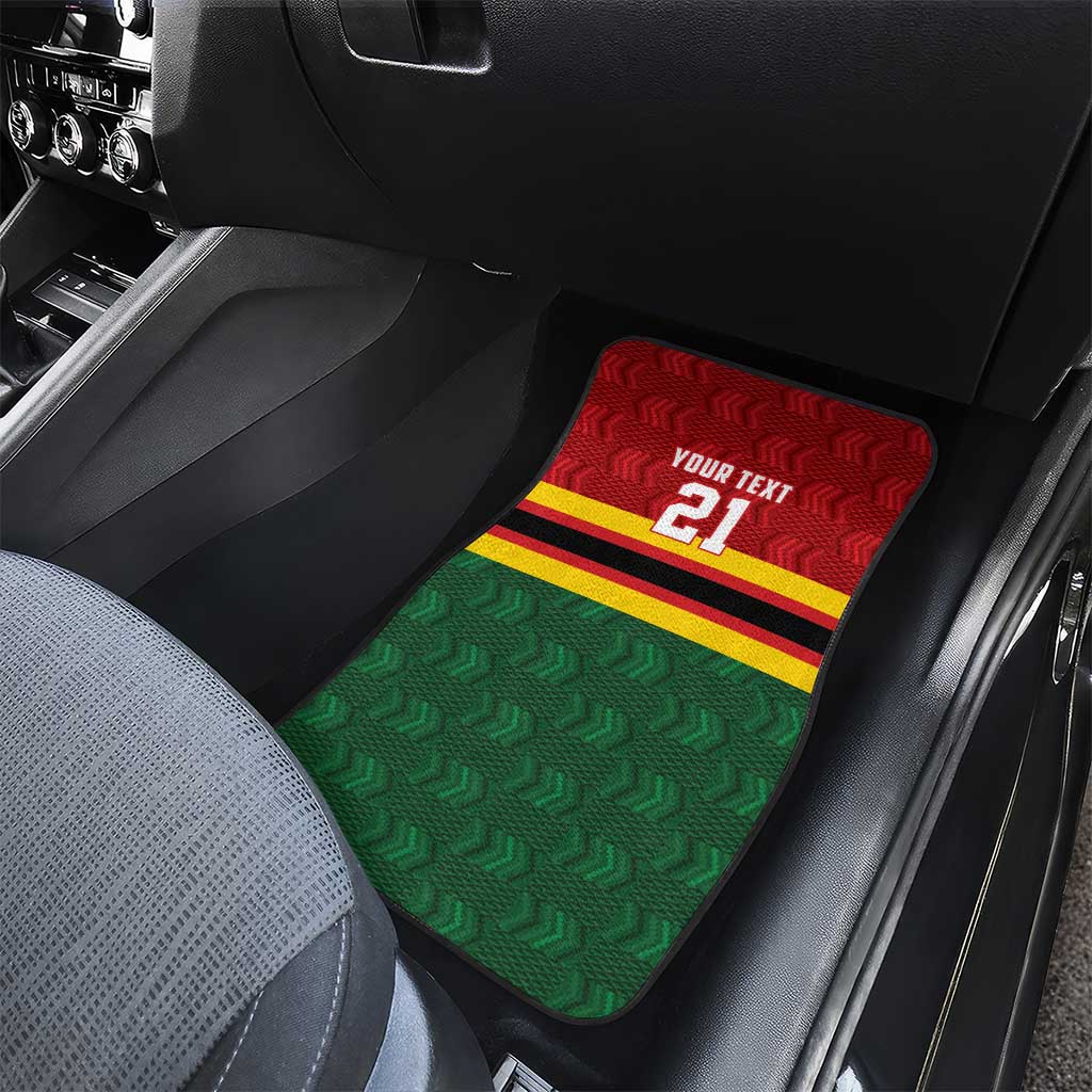 Custom Africa Cricket Zimbabwe Car Mats Zimbabwean Pattern Flag Motif - African Pride