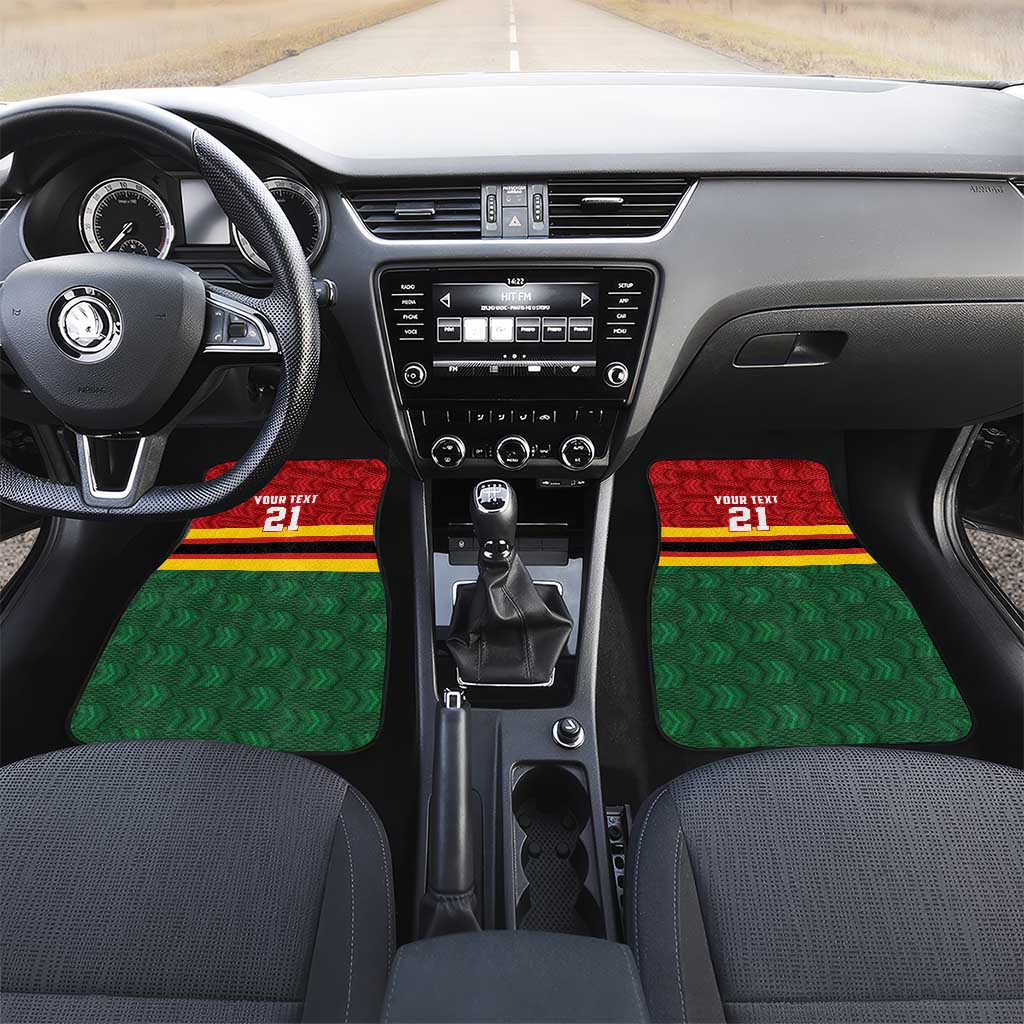 Custom Africa Cricket Zimbabwe Car Mats Zimbabwean Pattern Flag Motif - African Pride