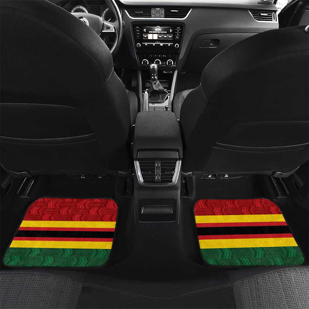 Custom Africa Cricket Zimbabwe Car Mats Zimbabwean Pattern Flag Motif - African Pride