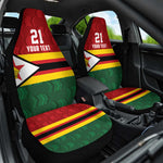 Custom Africa Cricket Zimbabwe Car Seat Cover Zimbabwean Pattern Flag Motif - African Pride