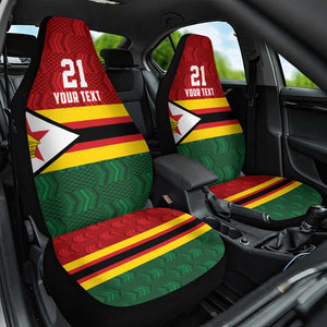 Custom Africa Cricket Zimbabwe Car Seat Cover Zimbabwean Pattern Flag Motif - African Pride