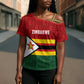 Custom Africa Cricket Zimbabwe Cross Shoulder Shirt Zimbabwean Pattern Flag Motif