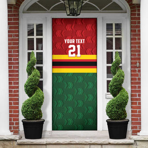 Custom Africa Cricket Zimbabwe Door Cover Zimbabwean Pattern Flag Motif