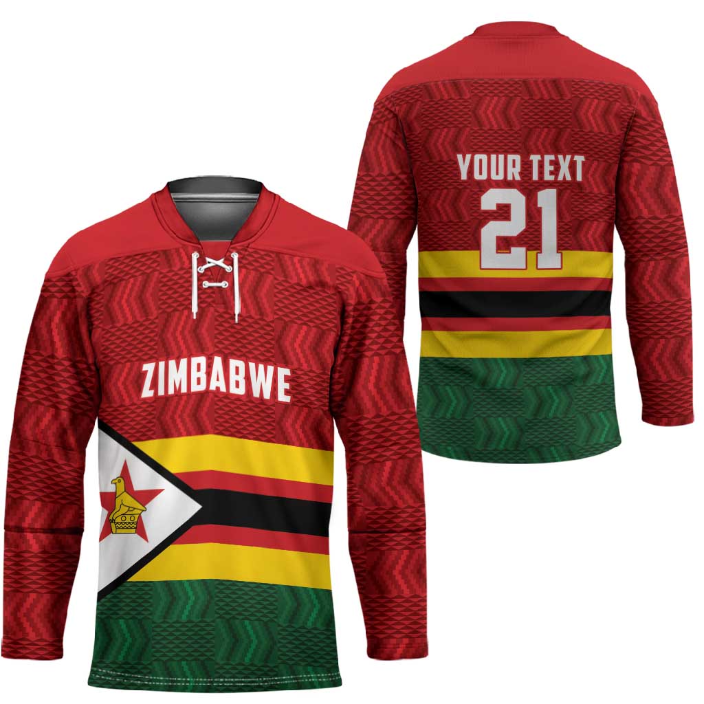 Custom Africa Cricket Zimbabwe Hockey Jersey Zimbabwean Pattern Flag Motif