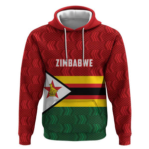 Custom Africa Cricket Zimbabwe Hoodie Zimbabwean Pattern Flag Motif - African Pride