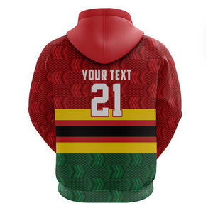 Custom Africa Cricket Zimbabwe Hoodie Zimbabwean Pattern Flag Motif - African Pride