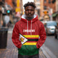 Custom Africa Cricket Zimbabwe Hoodie Zimbabwean Pattern Flag Motif - African Pride