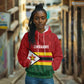 Custom Africa Cricket Zimbabwe Hoodie Zimbabwean Pattern Flag Motif - African Pride