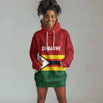 Custom Africa Cricket Zimbabwe Hoodie Dress Zimbabwean Pattern Flag Motif - African Pride