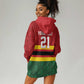 Custom Africa Cricket Zimbabwe Hoodie Dress Zimbabwean Pattern Flag Motif - African Pride