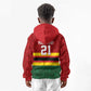 Custom Africa Cricket Zimbabwe Kid Hoodie Zimbabwean Pattern Flag Motif - African Pride