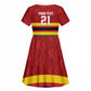 Custom Africa Cricket Zimbabwe Kid Short Sleeve Dress Zimbabwean Pattern Flag Motif - African Pride