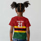 Custom Africa Cricket Zimbabwe Kid T shirt Zimbabwean Pattern Flag Motif - African Pride