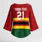 Custom Africa Cricket Zimbabwe Kimono Sleeve Blouse Zimbabwean Pattern Flag Motif