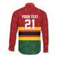 Custom Africa Cricket Zimbabwe Long Sleeve Button Shirt Zimbabwean Pattern Flag Motif - African Pride