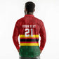 Custom Africa Cricket Zimbabwe Long Sleeve Polo Shirt Zimbabwean Pattern Flag Motif - African Pride