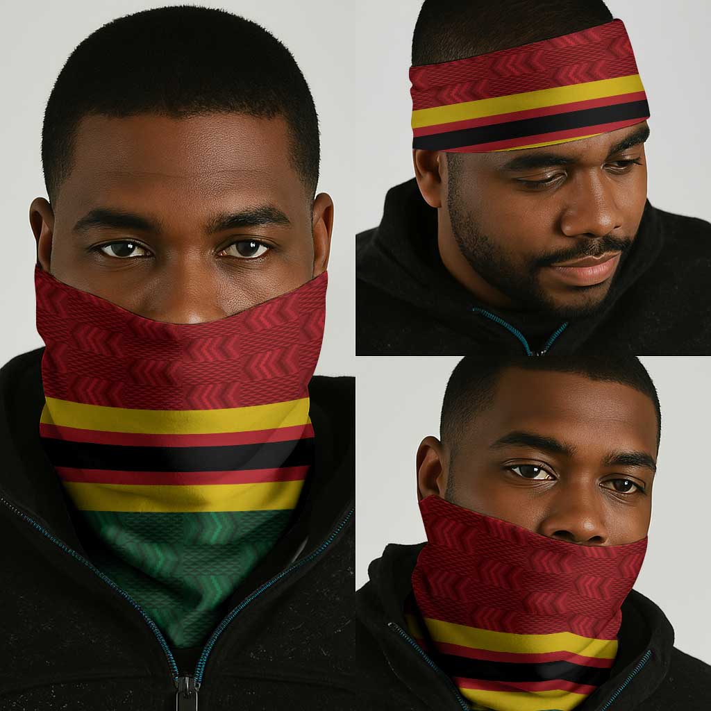 Africa Cricket Zimbabwe Neck Gaiter Zimbabwean Pattern Flag Motif - African Pride