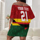 Custom Africa Cricket Zimbabwe Off Shoulder Short Dress Zimbabwean Pattern Flag Motif - African Pride