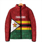 Custom Africa Cricket Zimbabwe Padded Jacket Zimbabwean Pattern Flag Motif