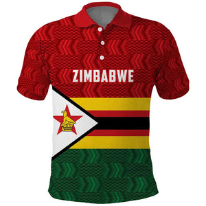 Custom Africa Cricket Zimbabwe Polo Shirt Zimbabwean Pattern Flag Motif - African Pride