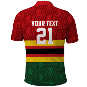 Custom Africa Cricket Zimbabwe Polo Shirt Zimbabwean Pattern Flag Motif - African Pride