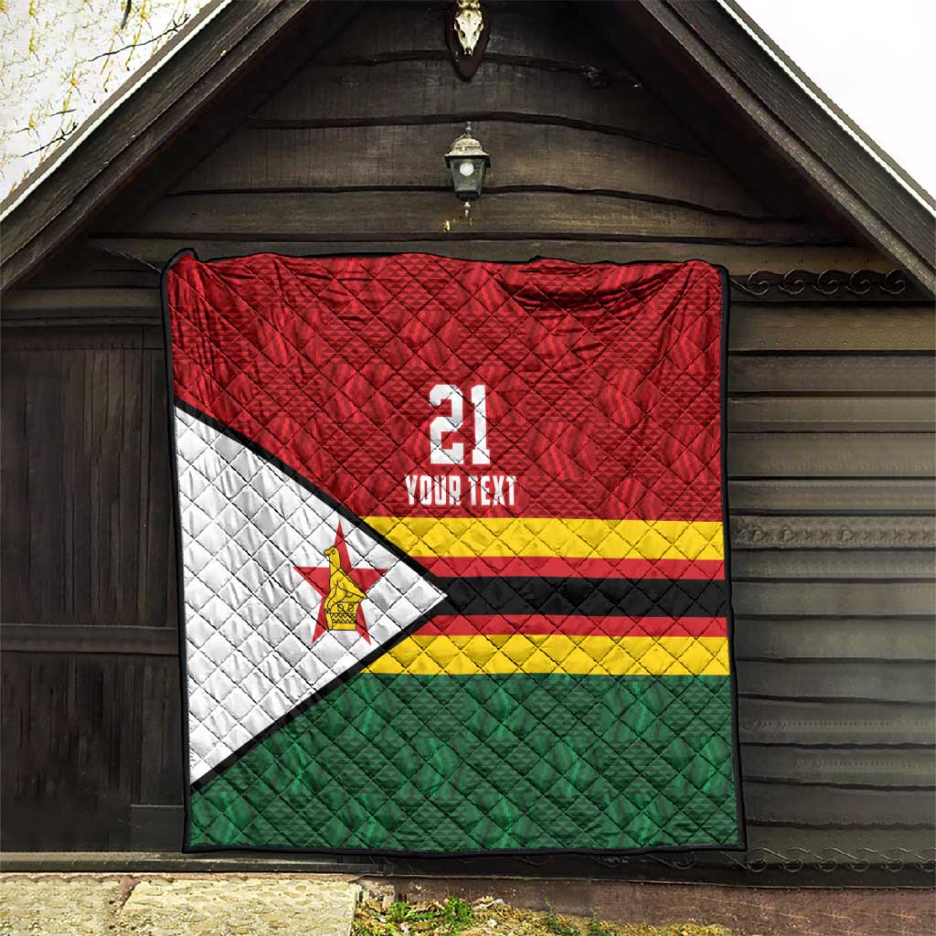 Custom Africa Cricket Zimbabwe Quilt Zimbabwean Pattern Flag Motif - African Pride