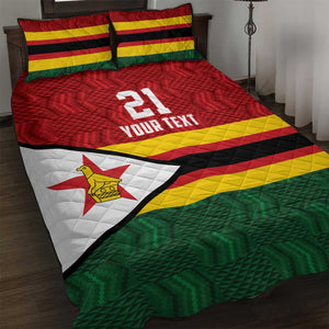 Custom Africa Cricket Zimbabwe Quilt Bed Set Zimbabwean Pattern Flag Motif - African Pride