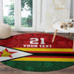 Custom Africa Cricket Zimbabwe Round Carpet Zimbabwean Pattern Flag Motif - African Pride