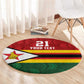 Custom Africa Cricket Zimbabwe Round Carpet Zimbabwean Pattern Flag Motif - African Pride