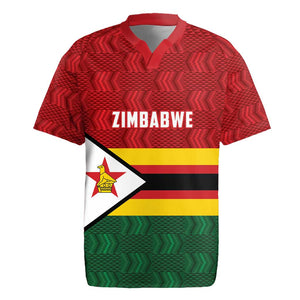Custom Africa Cricket Zimbabwe Rugby Jersey Zimbabwean Pattern Flag Motif - African Pride