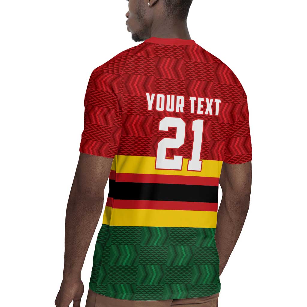 Custom Africa Cricket Zimbabwe Rugby Jersey Zimbabwean Pattern Flag Motif - African Pride