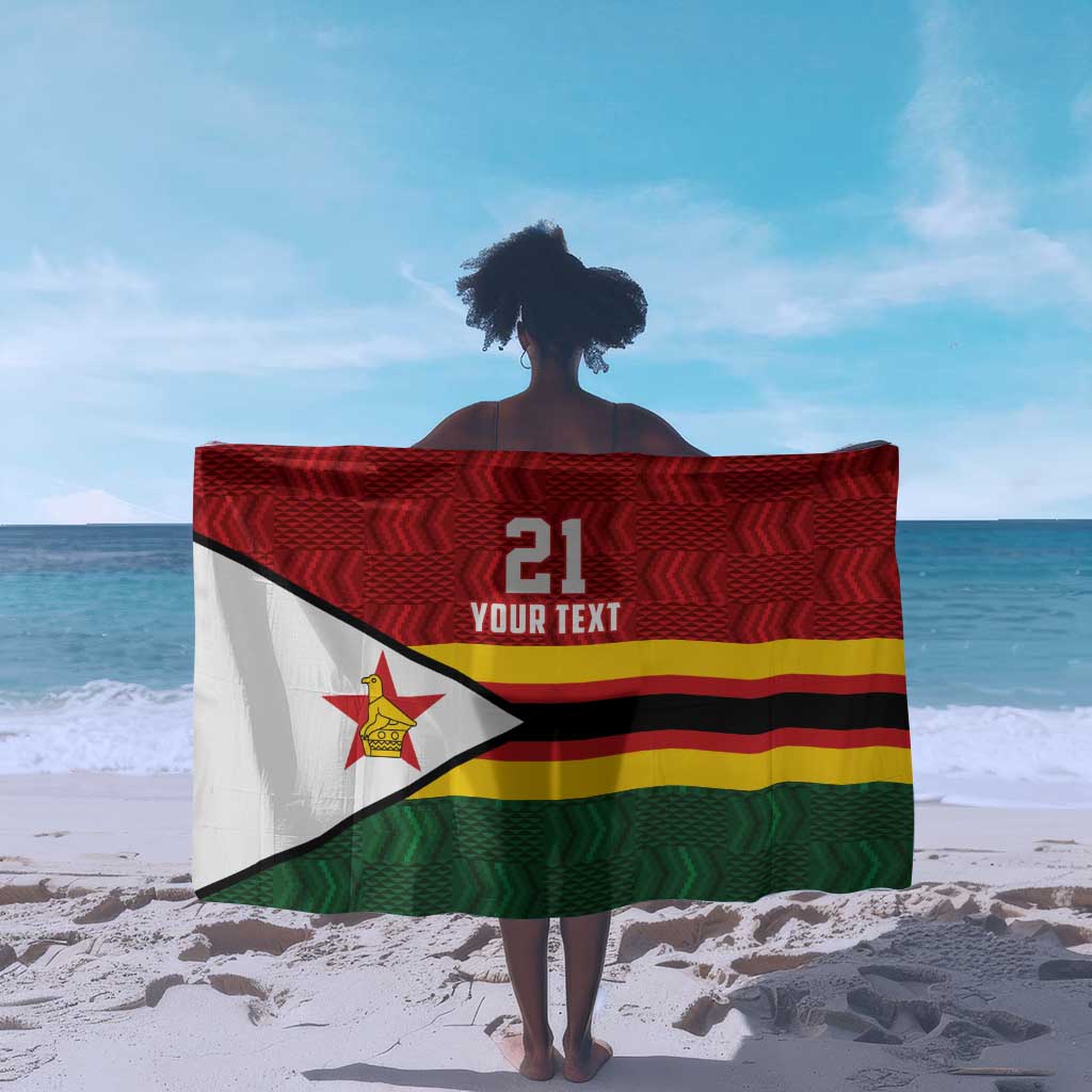 Custom Africa Cricket Zimbabwe Sarong Zimbabwean Pattern Flag Motif - African Pride