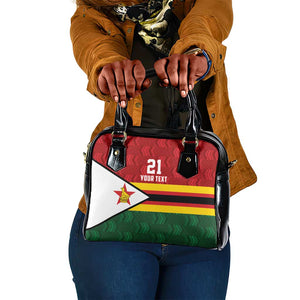 Custom Africa Cricket Zimbabwe Shoulder Handbag Zimbabwean Pattern Flag Motif - African Pride