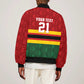 Custom Africa Cricket Zimbabwe Sleeve Zip Bomber Jacket Zimbabwean Pattern Flag Motif - African Pride