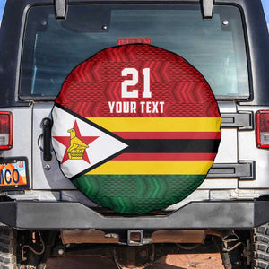 Custom Africa Cricket Zimbabwe Spare Tire Cover Zimbabwean Pattern Flag Motif - African Pride