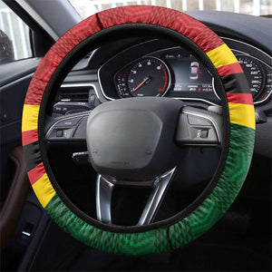 Africa Cricket Zimbabwe Steering Wheel Cover Zimbabwean Pattern Flag Motif - African Pride