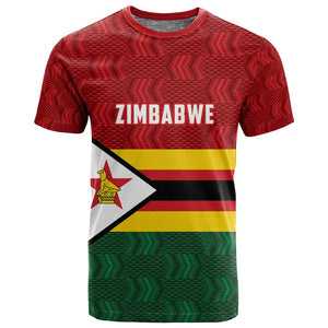 Custom Africa Cricket Zimbabwe T shirt Zimbabwean Pattern Flag Motif - African Pride
