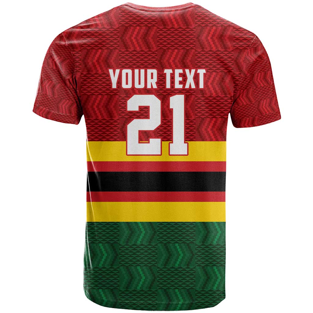 Custom Africa Cricket Zimbabwe T shirt Zimbabwean Pattern Flag Motif - African Pride