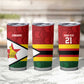 Custom Africa Cricket Zimbabwe Tumbler Cup Zimbabwean Pattern Flag Motif - African Pride