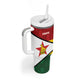 Custom Africa Cricket Zimbabwe Tumbler With Handle Zimbabwean Pattern Flag Motif - African Pride