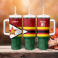 Custom Africa Cricket Zimbabwe Tumbler With Handle Zimbabwean Pattern Flag Motif - African Pride