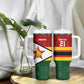 Custom Africa Cricket Zimbabwe Tumbler With Handle Zimbabwean Pattern Flag Motif - African Pride