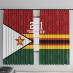 Custom Africa Cricket Zimbabwe Window Curtain Zimbabwean Pattern Flag Motif - African Pride