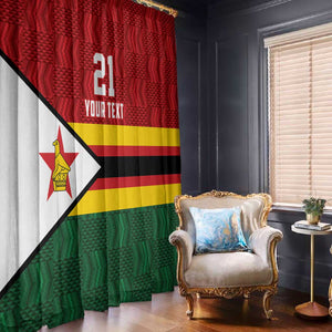 Custom Africa Cricket Zimbabwe Window Curtain Zimbabwean Pattern Flag Motif - African Pride
