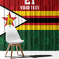 Custom Africa Cricket Zimbabwe Window Curtain Zimbabwean Pattern Flag Motif - African Pride